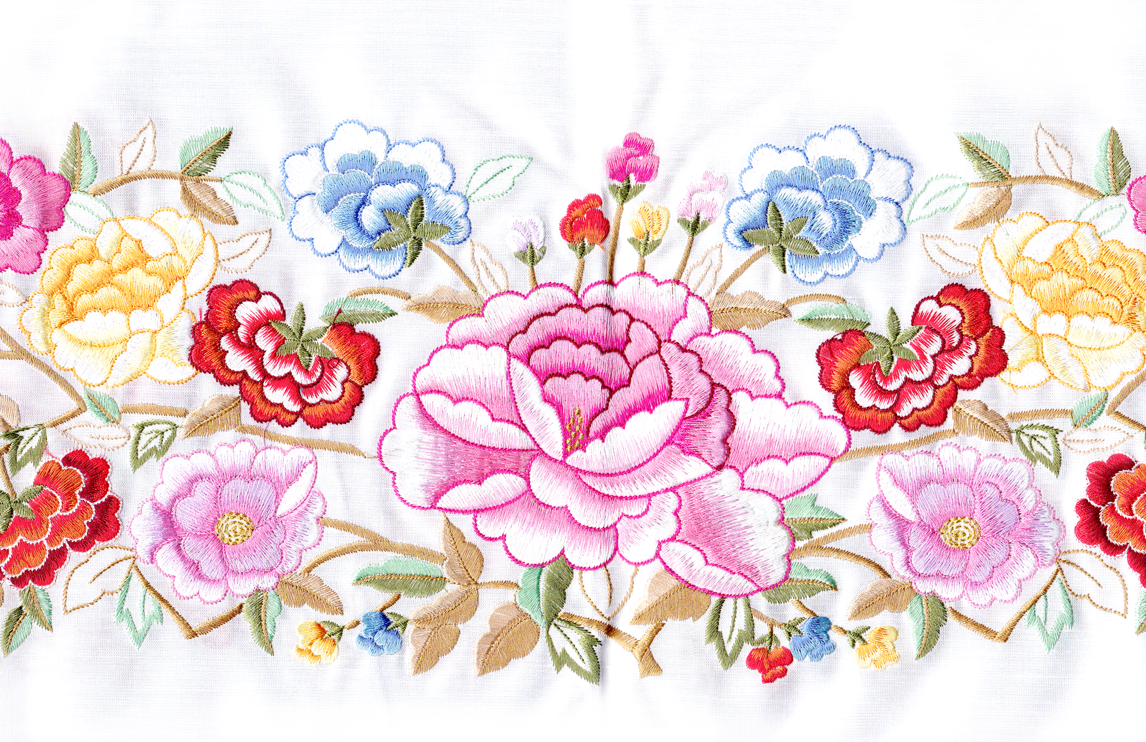 Korean Traditional Flower Embroidery Fabric – RimKim Studio