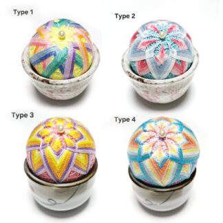 Korean Traditional Sewing Quilting Ball Embroidery Tea Cup Pincushion